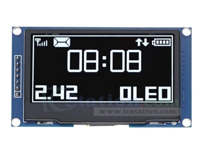 2.42in White OLED Display Screen Module 128x64 SPI IIC Control SSD1309 Driver